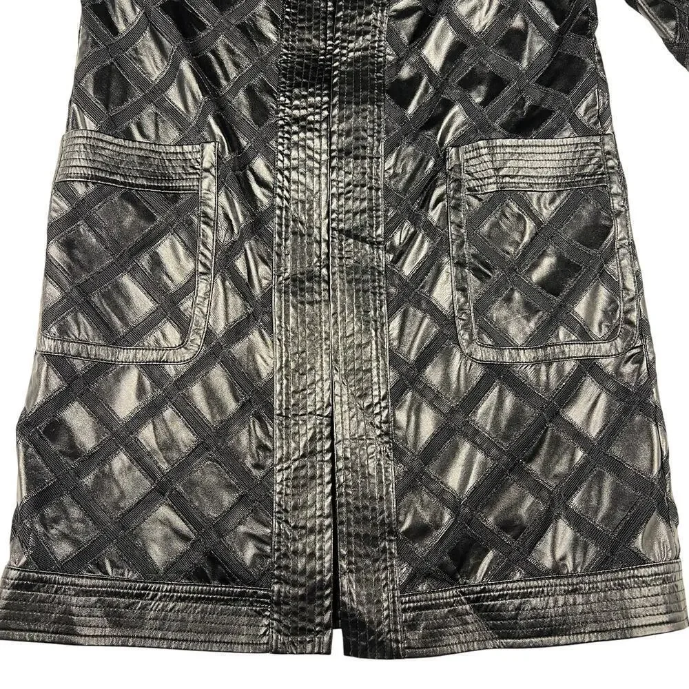Bagatelle Faux Leather Vented Open Duster Jacket Black Size L